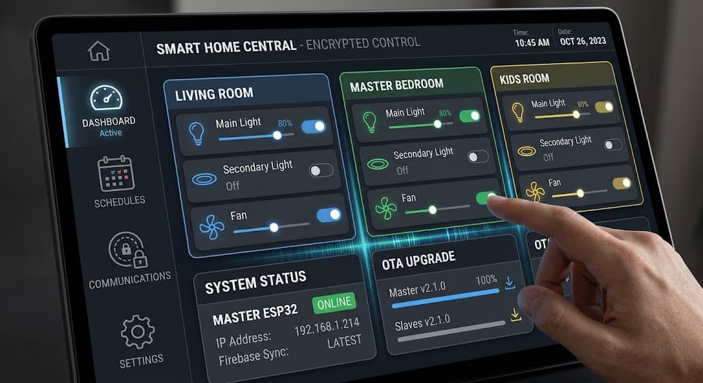ESP32 Multi-Room Smart Home Controller